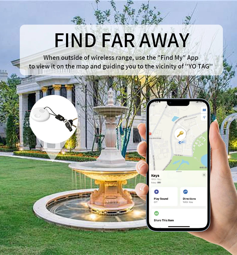 mini GPS Tracker for Dogs Pet Cats Locator Only Compatible with iOS Find My APP Global Anti-loss Device Smart Tag for Keys