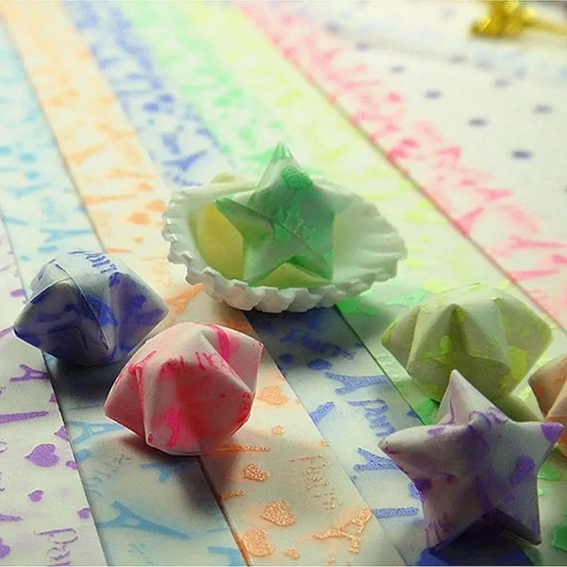 30 ชิ้น Luminous Lucky Star พับกระดาษ Lucky Star กระดาษริบบิ้น