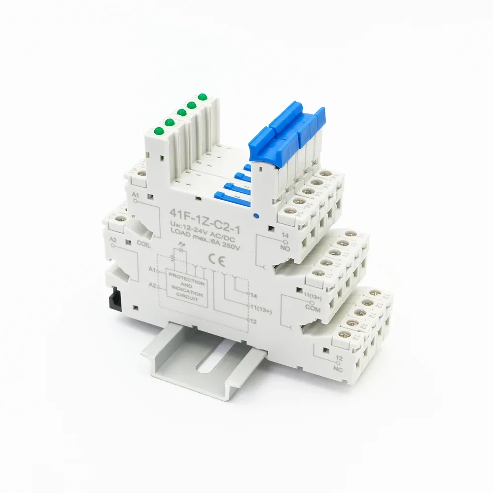 5Pcs Din Rail Slim Relay Base 6.2mm Screw Connection Holder Without Relay Terminal Block