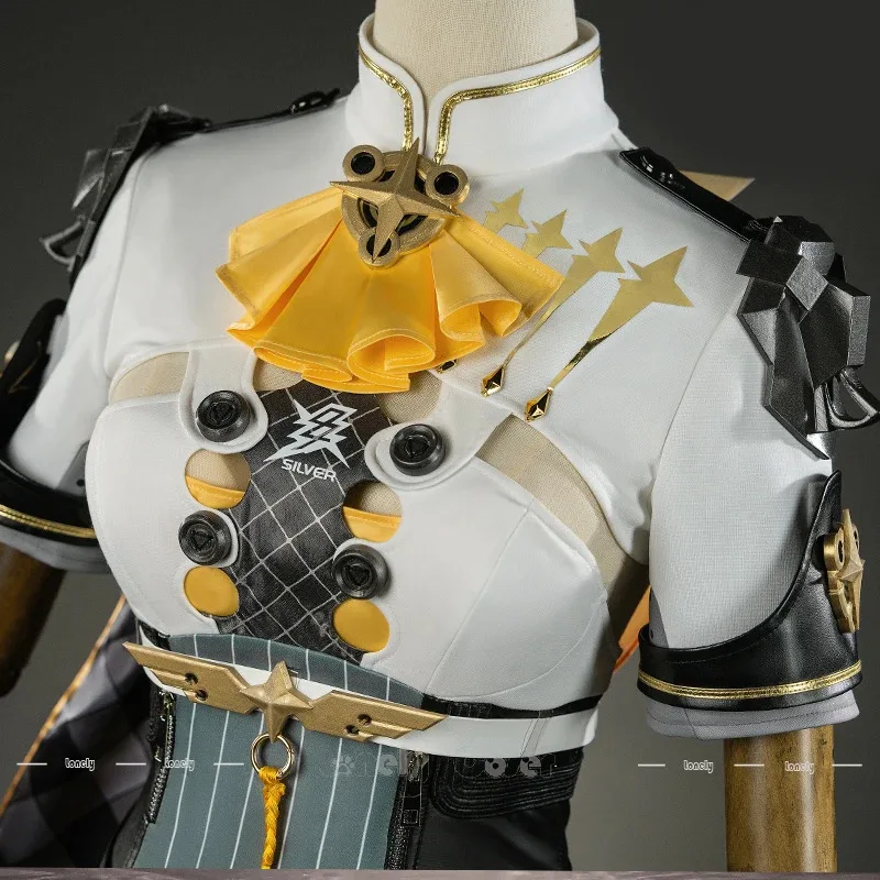 사이솔져 0 안비 코스프레 의상 가발 젠리스 존 제로 실버 솔져 드레스 가방 나비넥타이 헤드웨어 소품 여성 소녀 파티 할로윈