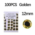 100pcs Golden 12mm