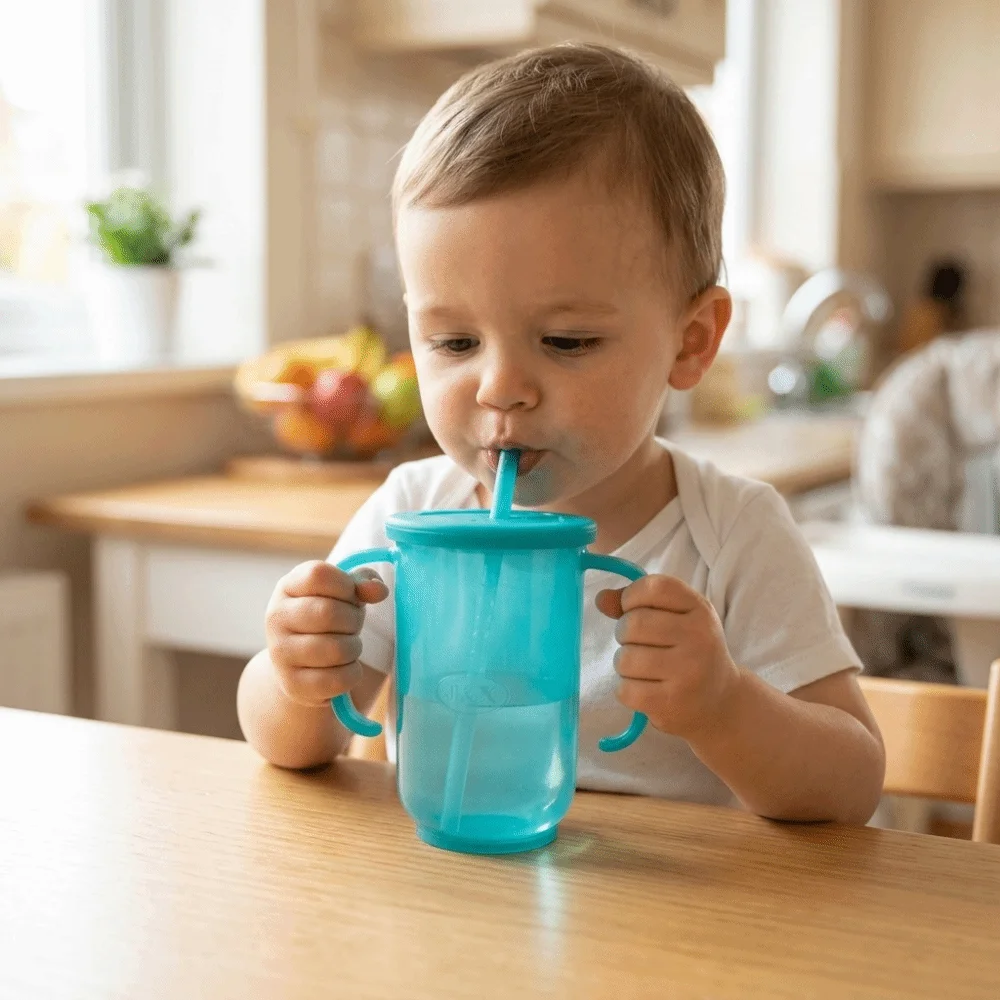 Simple Leakproof Feeding Cup Easy Grip with Tube Leakproof Container Anti Choke Dual Handles Sip Cup Home