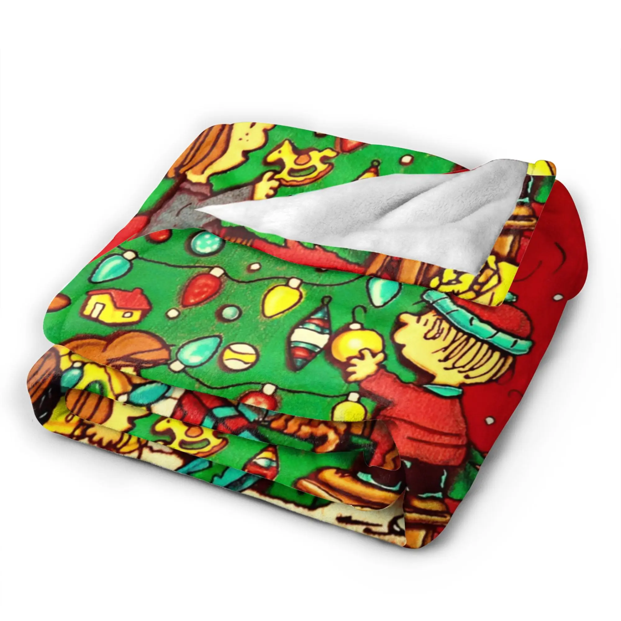Warm Soft Blanket Kids Decorative Snoopys christmas Cartoon Throw Blanket  Flannel Bedspread For Living Room Sofa Bed Cover