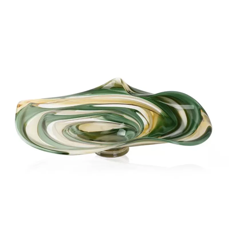 Geometric Spiral Wave-shaped Tray Transparent Wrinkled Fruit Tray Desktop Storage Container Thickly Trays Decorative