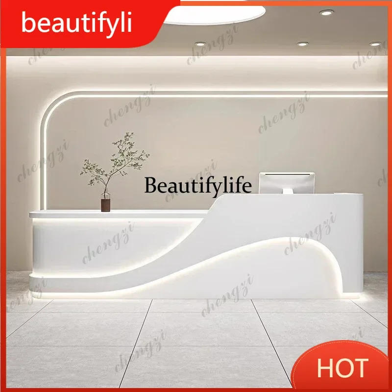 A139 Dental clinic Reception desk office table salon reception desk Luxury Bar Clothing shop checkout institution Paint front de