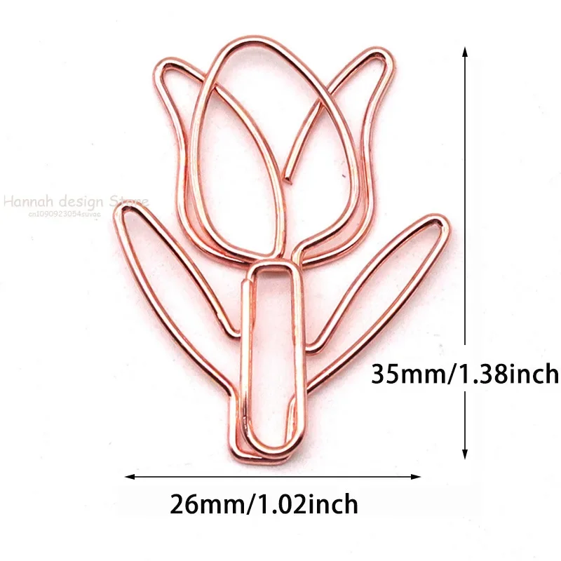 10PC Tulip Paper Clips Kawaii Notebook Planner Bookmarks Korean Stationery Tickets Photo Clips Office Supplies Bookmark Folder