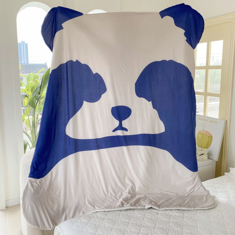 

Kids Funny Cartoon Panda Special Shaped Polyester Quilt Cute Animal Shape Summer Comforter Fashionable and Creative Home Design