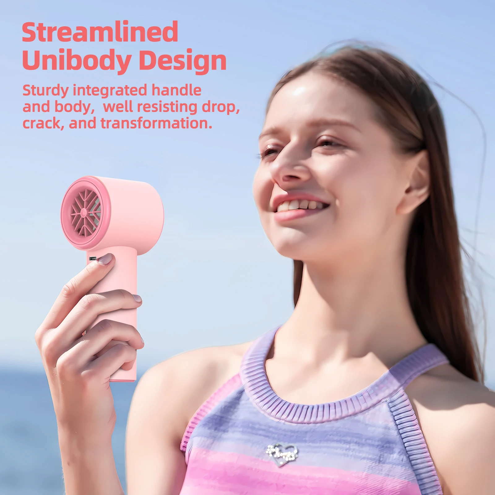 Mini Fan 100 Gear Wind Speed Electric Fan Digital Display Adjustable Turbo Portable Outdoor Handheld of Cold Compressed Sheets