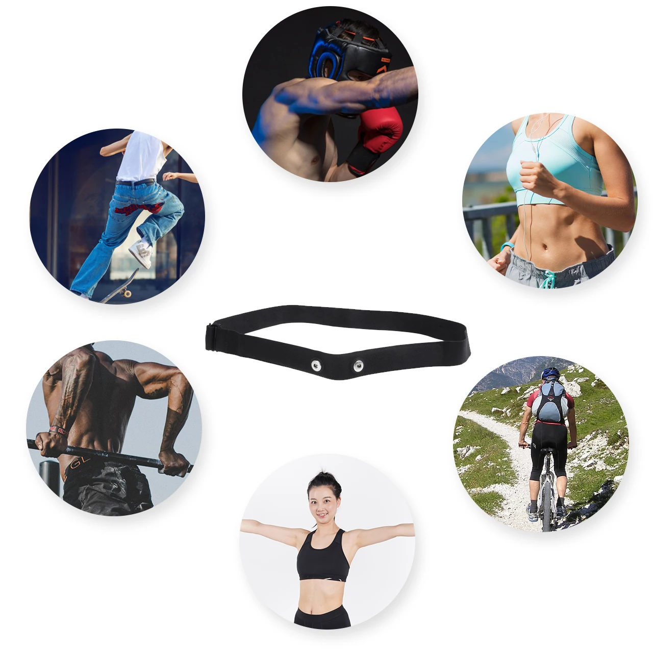 حزام صدر بديل لمراقبة معدل ضربات القلب من Fitspur متوافق مع Polar H9، H10 Coospo Wahoo Garmin Fitcent PolarLab