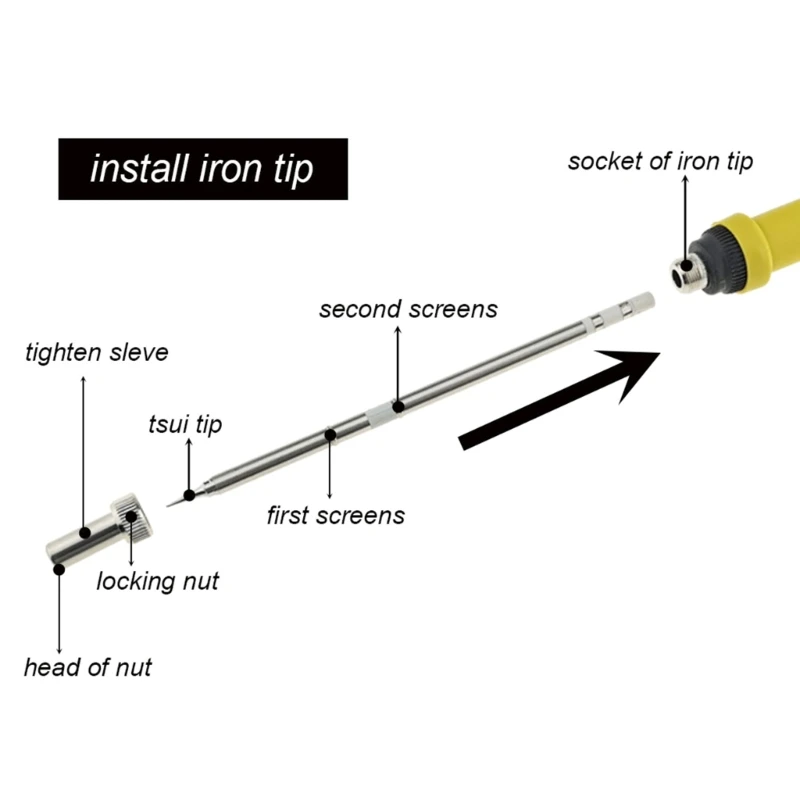 12-24V Adjustable Temperature Soldering Iron Handle for T12 Soldering Station Dropship