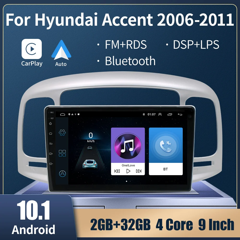 

Автомагнитола 2 Din для Hyundai Accent 10,1-2006, мультимедийный видеоплеер с GPS-навигацией, Android 2011