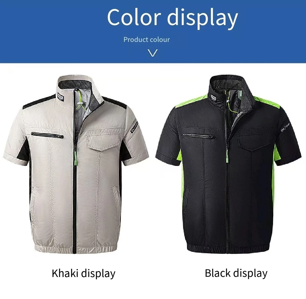 ملابس صيفية جديدة مكيفة، ملابس عمل غير رسمية للاستخدام الخارجي، ملابس تبريد ومنع ضربات الحرارة، أكمام قصيرة #3