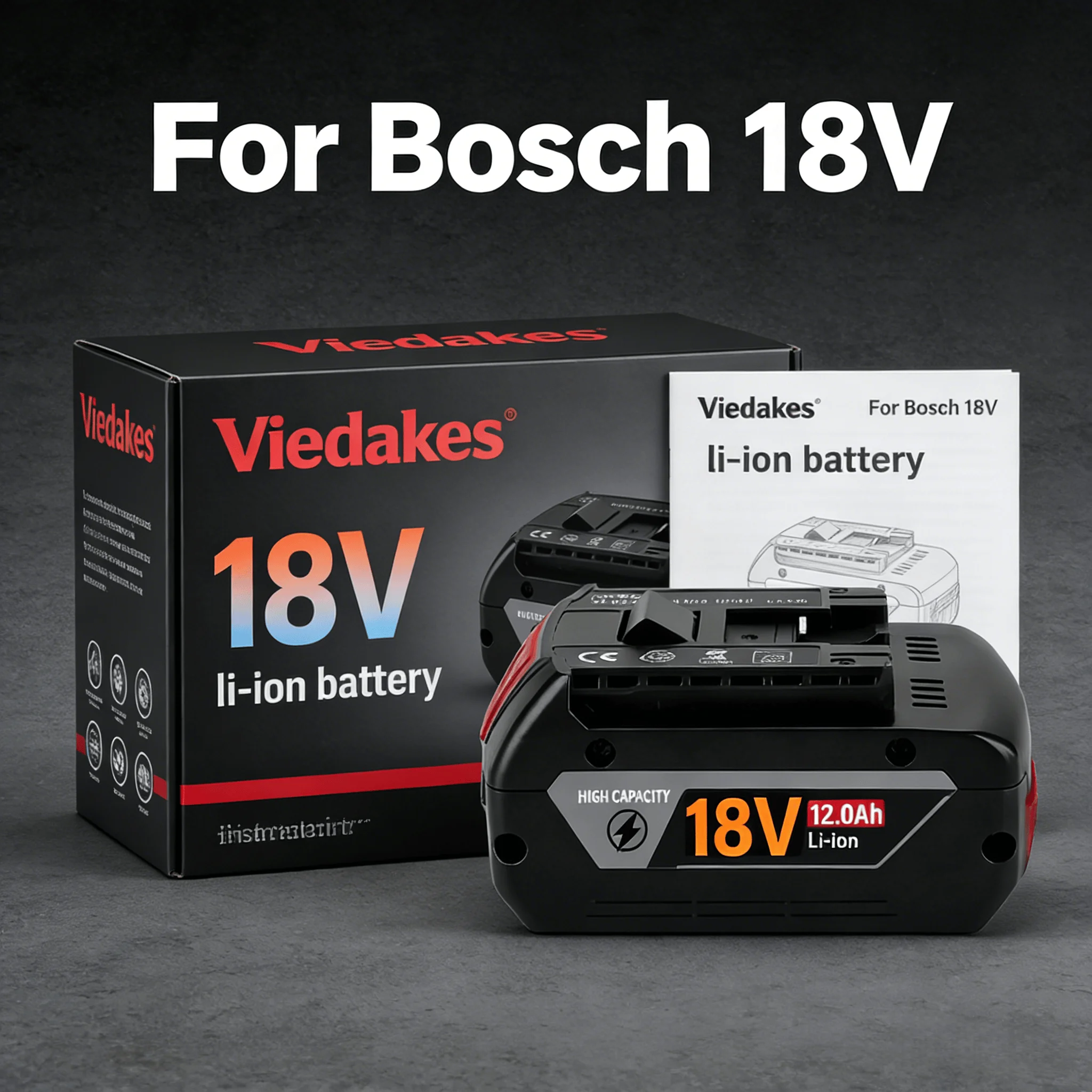 

Replacement Battery 18V 12000mAhfor Bosch 18V Professional Systeem Tools18650Li Bat618 Gba18v80 18650 Cell high capacity✅