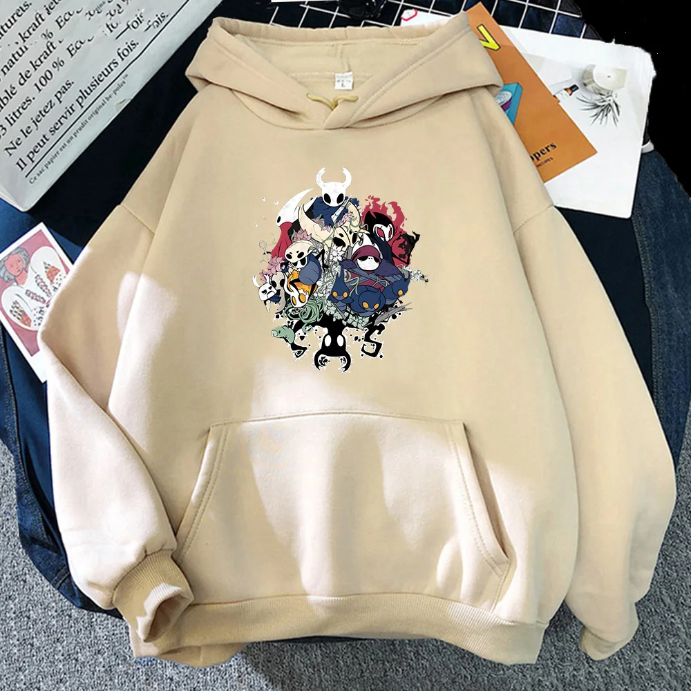 Hollow Knight Game Printing Clothes Fall/winter Fleece Warm Sweatshirt for Men Comfortable Casual Pullover Anime Graphic Hoodie