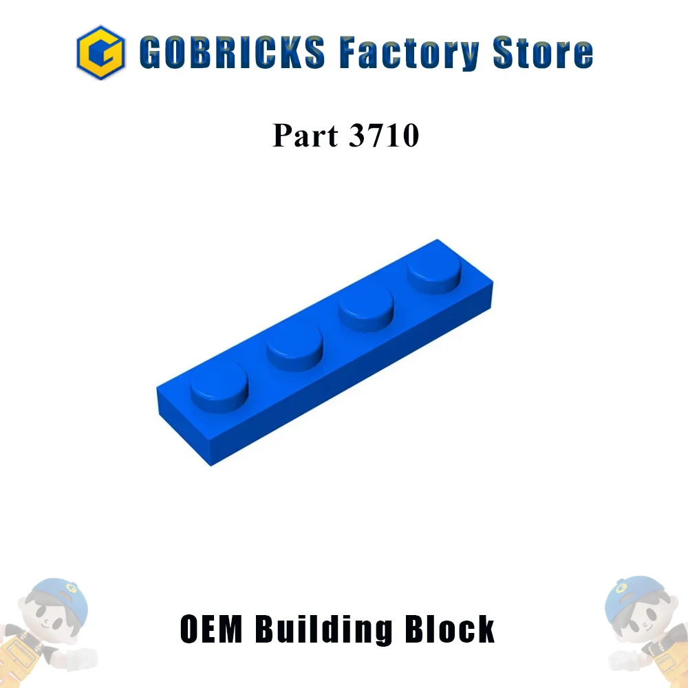 Gobricks 10PCS MOC Bricks Parts Plate 3710 1x4 Compatible Assembles Particles For Building Blocks DIY Bricks Educational Toys