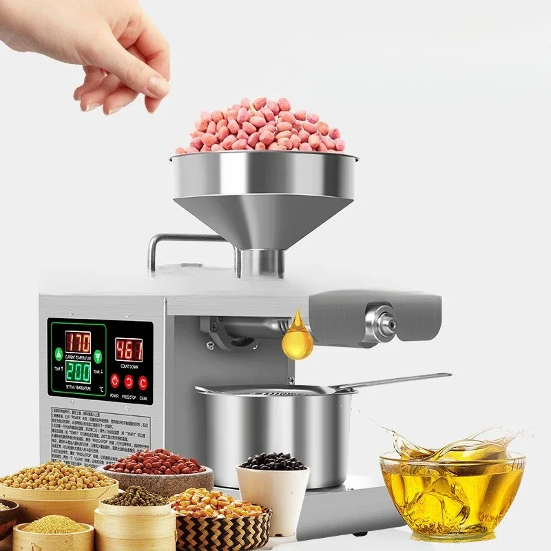 

Household automatic oil press, hot-pressed cold-pressed sesame oil peanut oil automatic