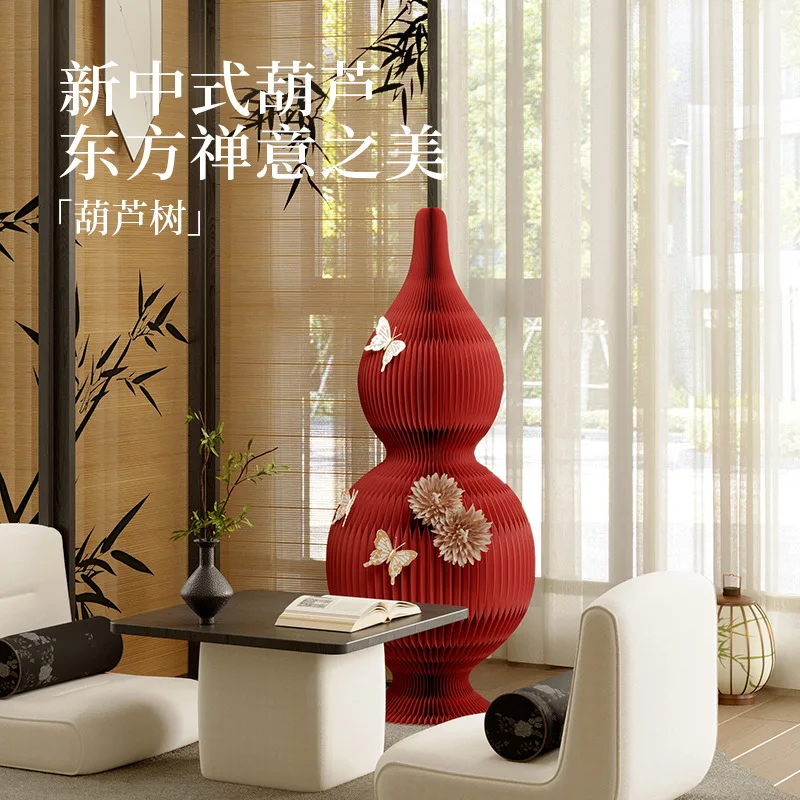 Eighteen Paper Living Room Decorative Ornaments, High-End Home Decor, Unique Chinese-Style Entryway Decorations, Creative Gourd