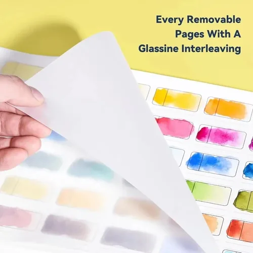 Imagen 2 del producto LIGHTWISH-libro de muestras de acuarela, 12 hojas, 100% algodón, 300gsm/140lb, diario de colores sin ácido para pasteles al óleo, acuarela Gouache