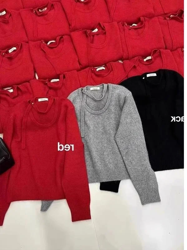 Ay suéter de malha fora do ombro feminino Faion Inner Wear Turtlene Design Sweet Sle Loose Fit Long Sve Top