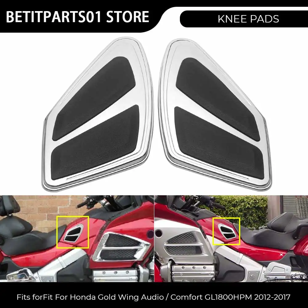 

Motorcycle Accessories Chrome Tank Trim Pad Kneepad Decorative Cover Fairing For Honda Gold Wing Audio/Comfort GL1800HPM 2012-17