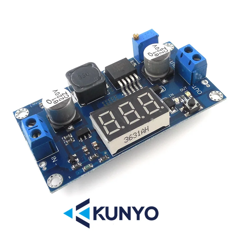 XL6009 DC-DC adjustable boost module 4.5-32V to 5-55V with voltmeter display