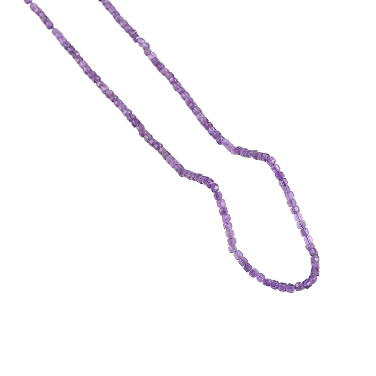 Cubic Shape Natural Amethyst Beads Not Dyed Not Enhanced