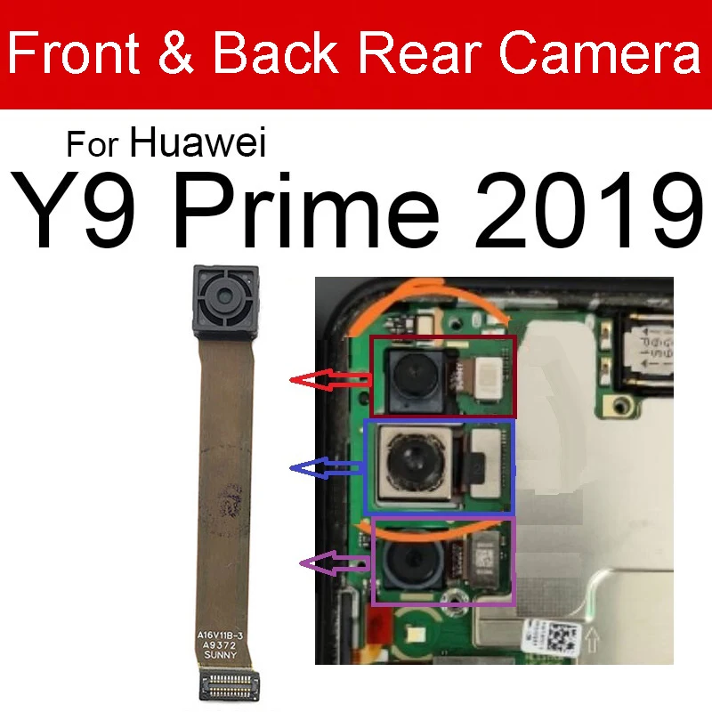 Rear Main Camera Front Facing Camera For Huawei Y9S Y9 2018 2019 Y9 Prime 2019 STK-L21/L22 LTK-LX3 Front Back Big Camera Parts