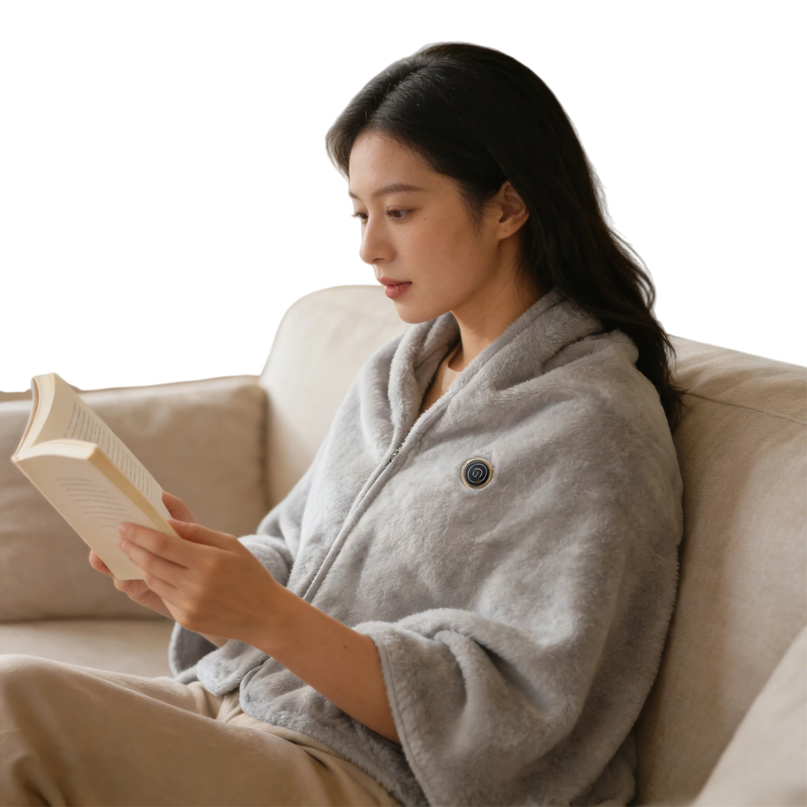 

USB Electric Heated Robe Poncho Blanket Hoodie with 3 Heating Level Heated Blanket Throw Wrap for Family Friends Winter Gifts