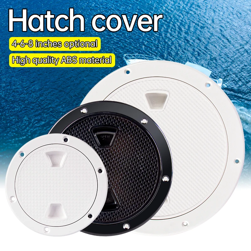 Boat-Ready White Round Non-Slip Inspection Hatches - Sizes 4", 6", 8" with Detachable Cover - ABS