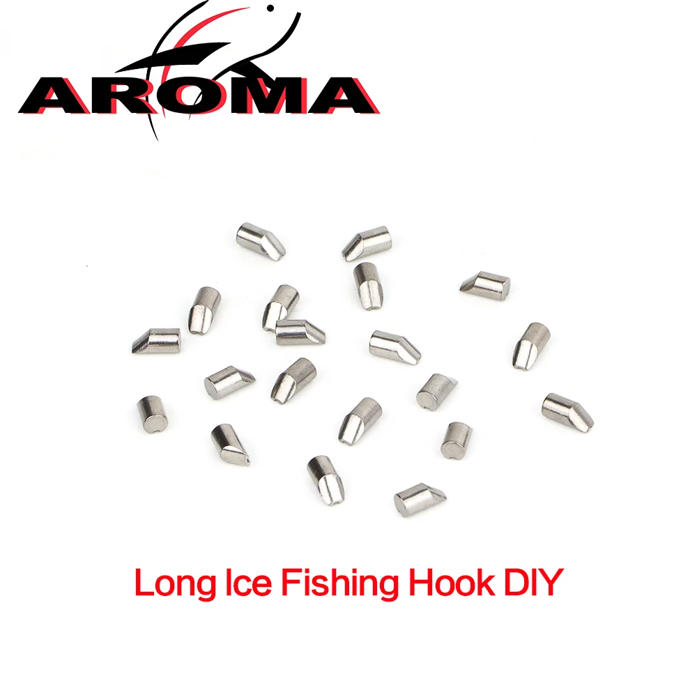 

AROMA FISHING 10pcs Long Ice Fishing Hook Head Ice Fishing Without Hook 2mm/2.5mm/3mm/4mm Hooks Fishing DIY Ice Jig Hook