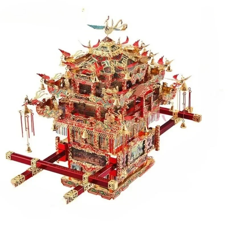 

sedan chair Shili Hongzhuang 3d three-dimensional metal puzzle DIY home decoration birthday Valentine's
