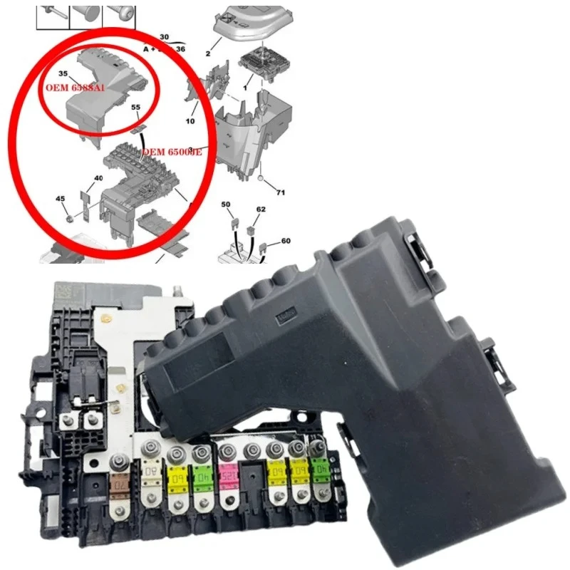 6500JE Test Port and Fuse Box Fuse Box Protection Management Unit for Peugeot 508 Citroen C4L C4 DS 9665878080 9666851480