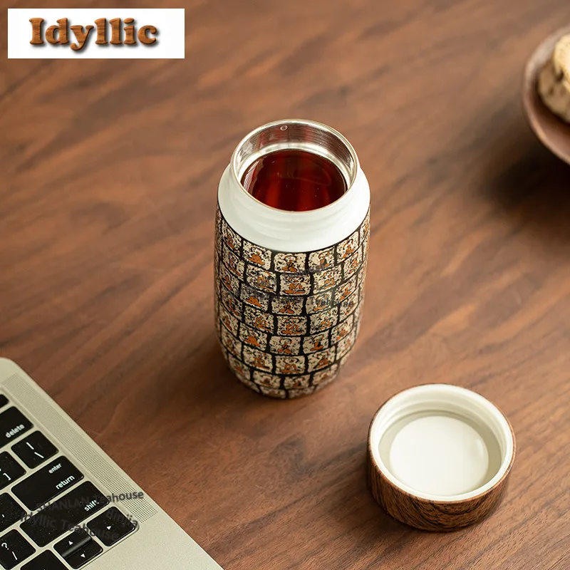 250ml Dunhuang Gilt Silver Stay Warm Teacup Antique Tea Bowl Sample Tea Cup Tea-tasting Smelling Cup Chazhan Master Cups Tea Set
