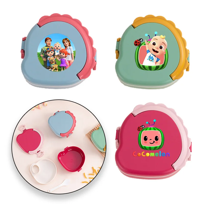 Cocomelons-fiambrera portátil de dibujos animados, estuche Bento portátil para microondas, cajas de comida para almacenamiento de alimentos, contenedores de cena para estudiantes y niños