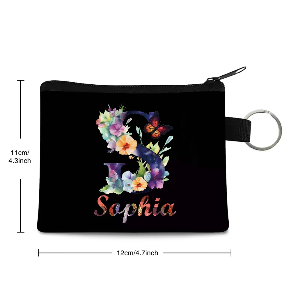 Customized Name Coin Purse Credit Card Cosmetics Storage Money Bag Foldable Canvas Loose Change Organizer Pouch Fashion Key Bags