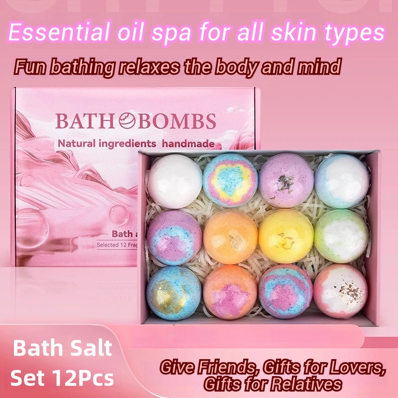 12 Pcs Valentine’s Day Bath Bombs Gift Set – Moisturizing & Aromatherapy Bath Bombs for Relaxation & Skin Care – Gift for Her