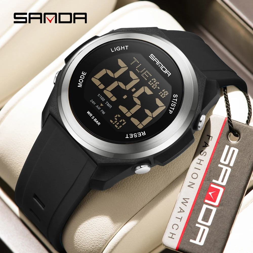 

SANDA Watches for Man 2199 New Sports Chronograph Luminous Alarm Clock Silicone Strap Waterproof Man Watches Reloj Hombre