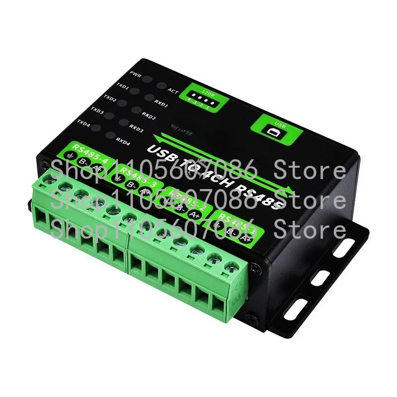 Industrial-grade Rail-type Universal Serial Port Module USB To 4-way RS485 Converter, Multi-system Compatibility