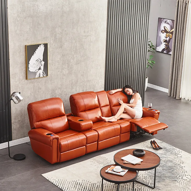 Modern Luxury Theater Cinema Leather Recliner Sofa Couches