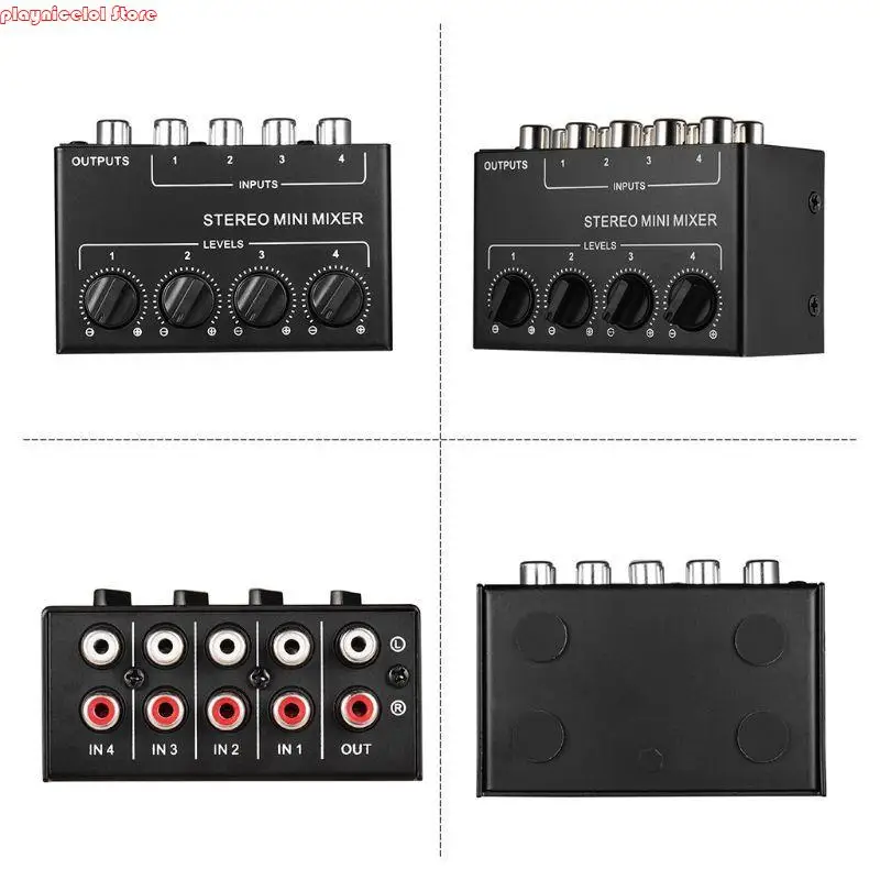 E8BA Máy trộn thụ động E8BA 4 kênh trộn Máy trộn nhỏ Máy trộn Stereo Trộn bộ điều khiển cho KTV Home Giai đoạn âm thanh âm nhạc