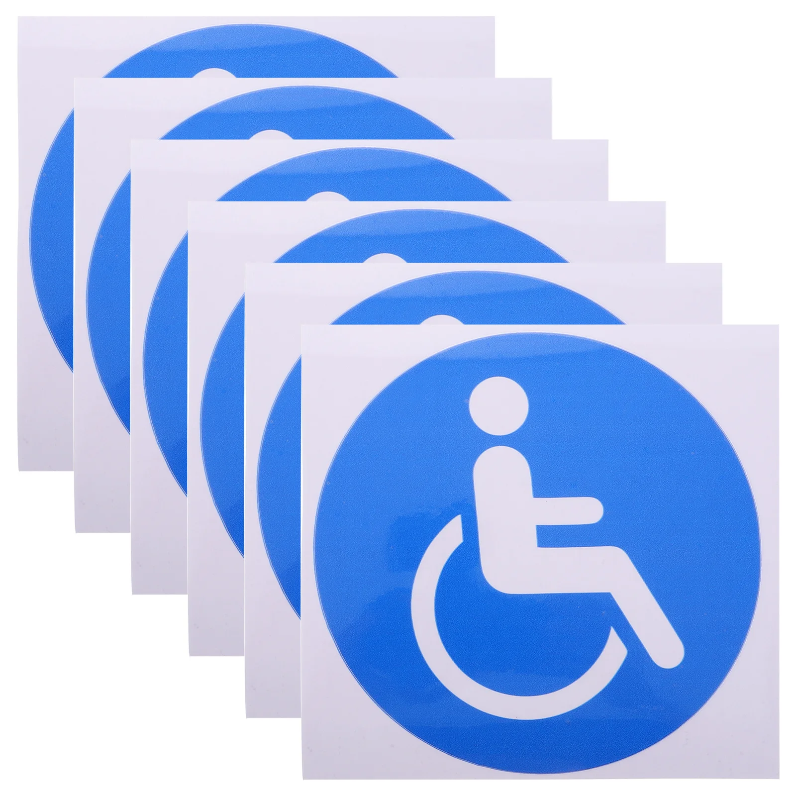

6 Units Wheelchair Symbol Sticker for Automotive Self Adhesive Handicap Placard Vehicle Accessory Glass Sign Decal