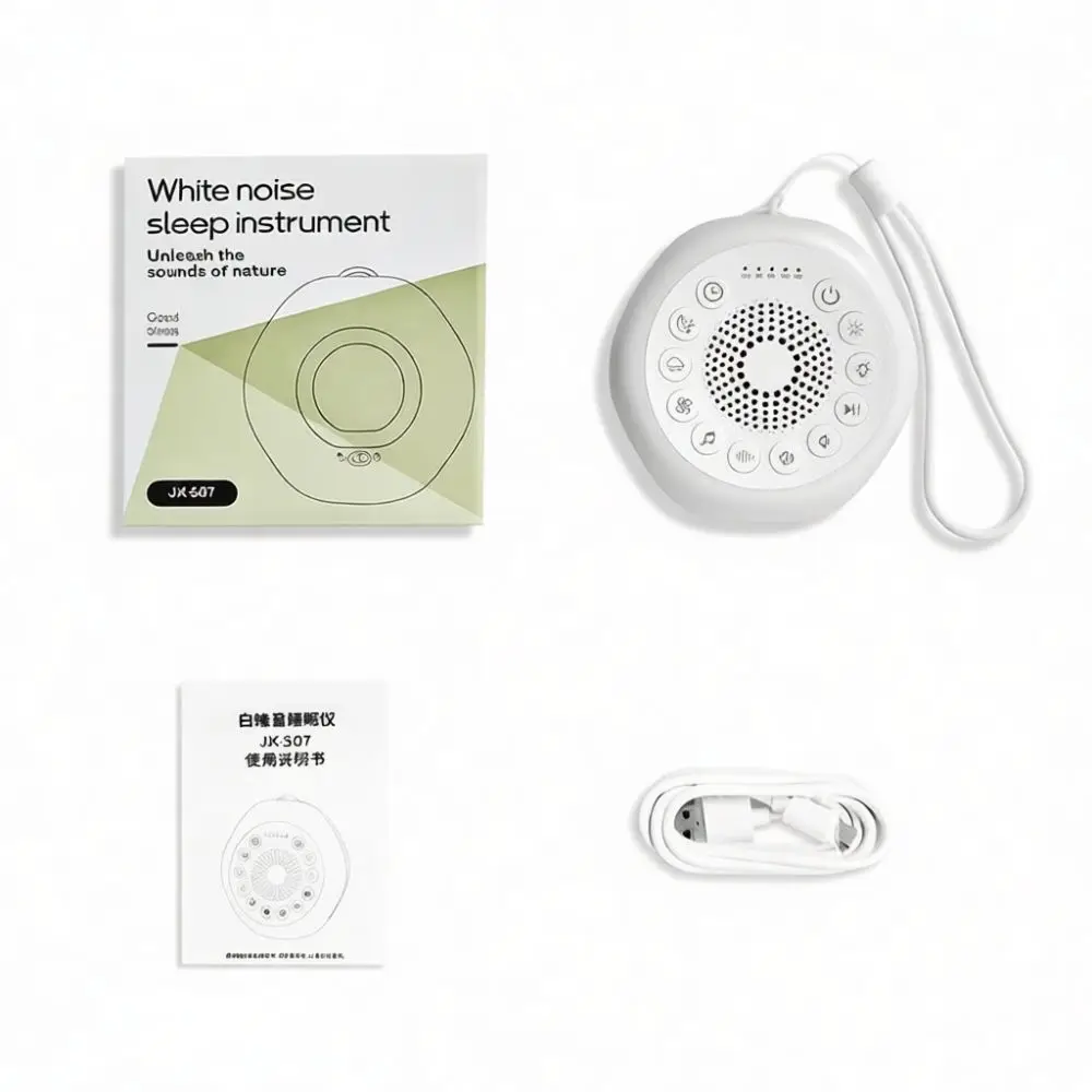 White Noise Machine For Sleeping Baby Nursery Night Light Portable Soothing Music Player Compact Travel Sleep Aid Device