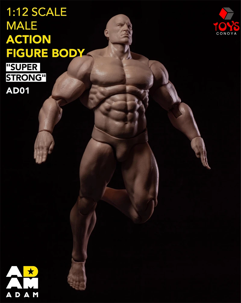 ADAM AD01 escala 1/12 cuerpo articulado muscular súper fuerte 17,2 cm estilo cómico masculino figura de acción súper Flexible cuerpo muñecas