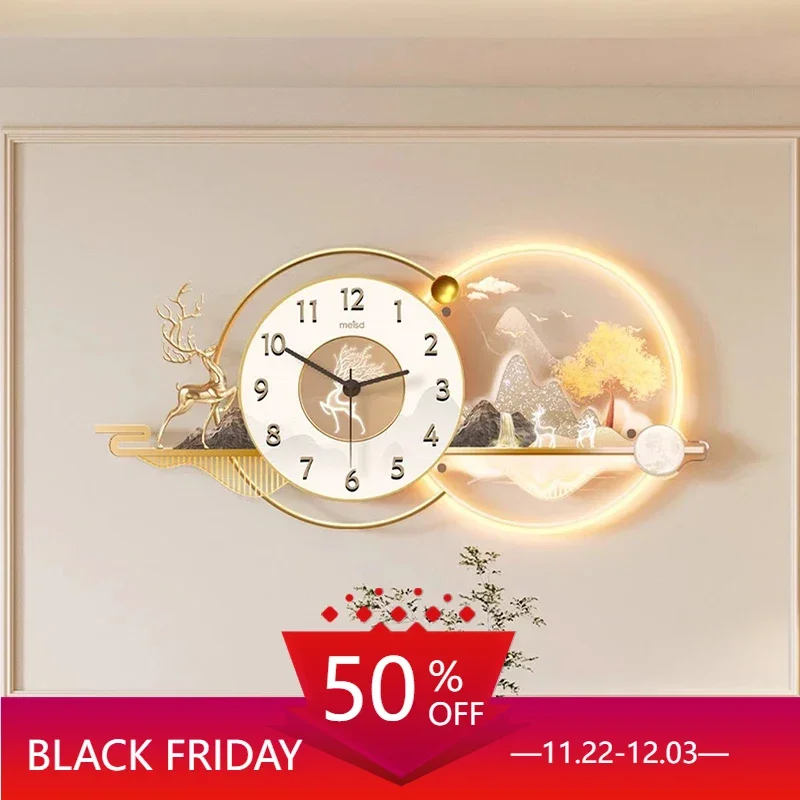 Room Decor Wall Clock Luminous Elegant Living Decoration Home Self-adhesive Relogio De Parede Digital Crafts Large Furniture