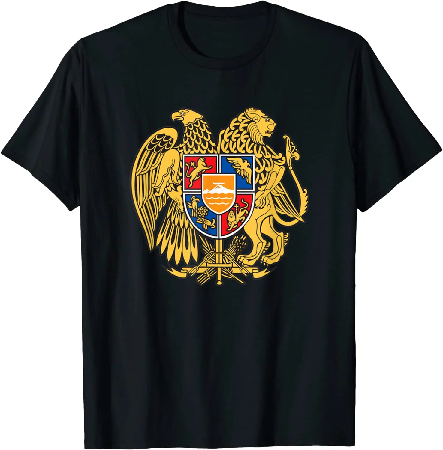 

Armenia Armenian Coat of Arms Emblem Symbol Men T-Shirt Short Sleeve Casual 100% Cotton O-Neck Summer Mens T Shirts