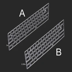 60 64 GH60 Left Shift 2X 2.25X Polycarbonate Positioning Plate 60% DIY Mechanical Keyboard Plate Compatible DZ60 XD60 XD64