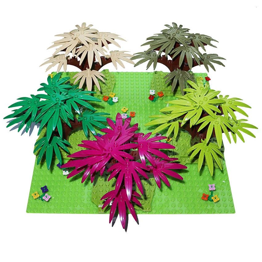 MOC City Street Plants Tree Stem Grass Flower House accessori da giardino parti fai da te mattoni giocattoli per bambini 2339 30239 3741 33291