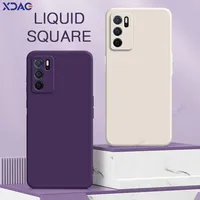 Luxury Dual Layer Cellphones Case Cover for OPPO A16 A16s Full Camera Protection OPPOA16s Candy Soft Square Liquid Silicon Armor