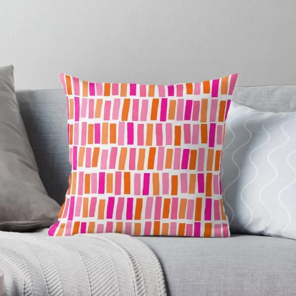 Pink And Orange Abstract Lines And Str  Printing Throw Pillow Cover Fashion Hotel Decorative Pillows not include One Side