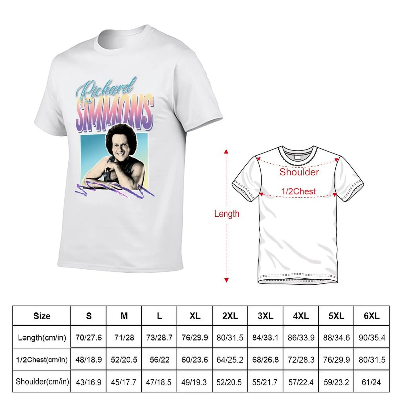 Richard Simmons 80s Styled Tribute Design T-Shirt All Match Basic Short Sleeve Top